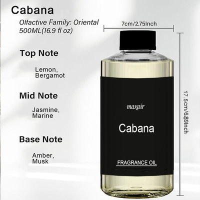 Cabana 500ml Hotel Collection Essential Oils with Lemon Jasmine Musk and Other Fragrances